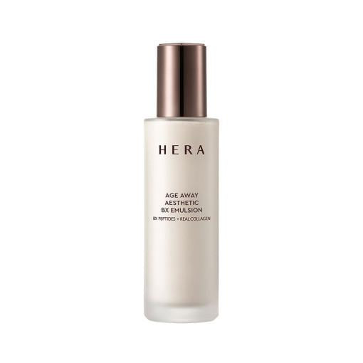 HERA Age Away Aesthetic BX Emulsion, a 120ml facial moisturizer with BX peptides and real collagen to improve skin elasticity, hydration, and balance.