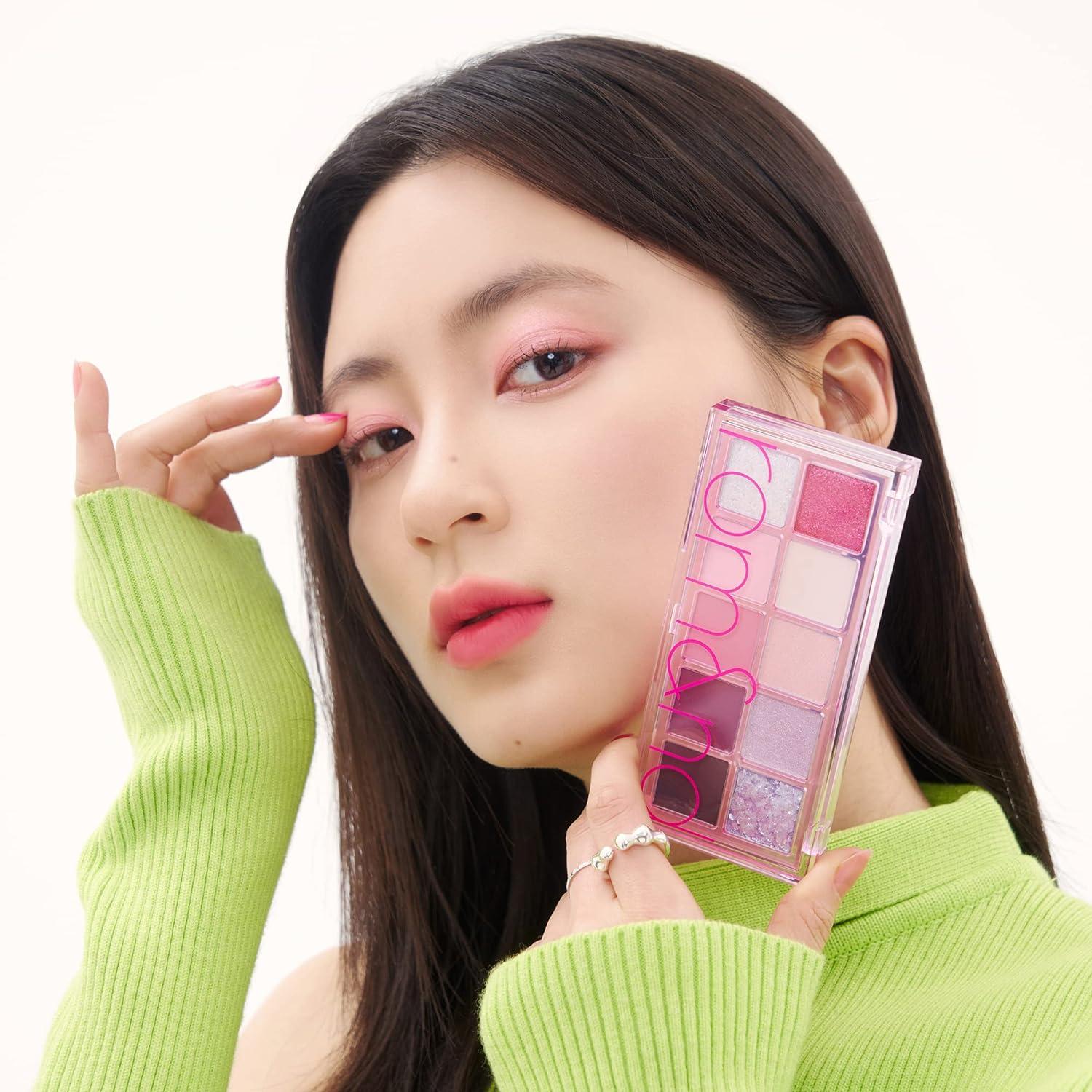 ROMAND Better Than Palette eyeshadow palette in shade #Energetic Bright 07 Berry Fuchsia Garden. Features cool-toned shimmery pinks and purples with long-lasting glitter.