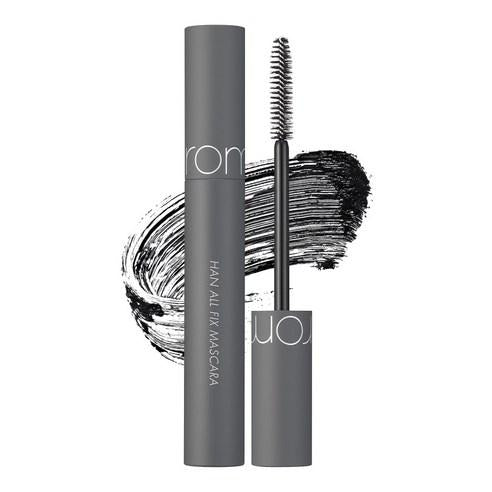 ROMAND Han All Fix Mascara, a 7g mascara for lengthening, volumizing, and curling lashes with long-lasting hold.