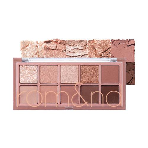 ROMAND Better Than Palette in Rosebud Garden, a rosy pink eyeshadow palette with matte and shimmery shades.