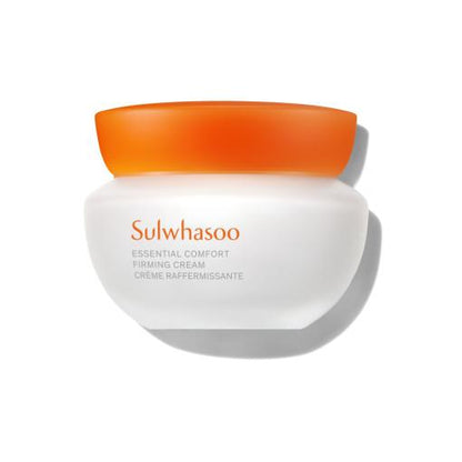 A 75ml jar of Sulwhasoo Essential Comfort Firming Cream, a skincare product for anti-aging and firming.