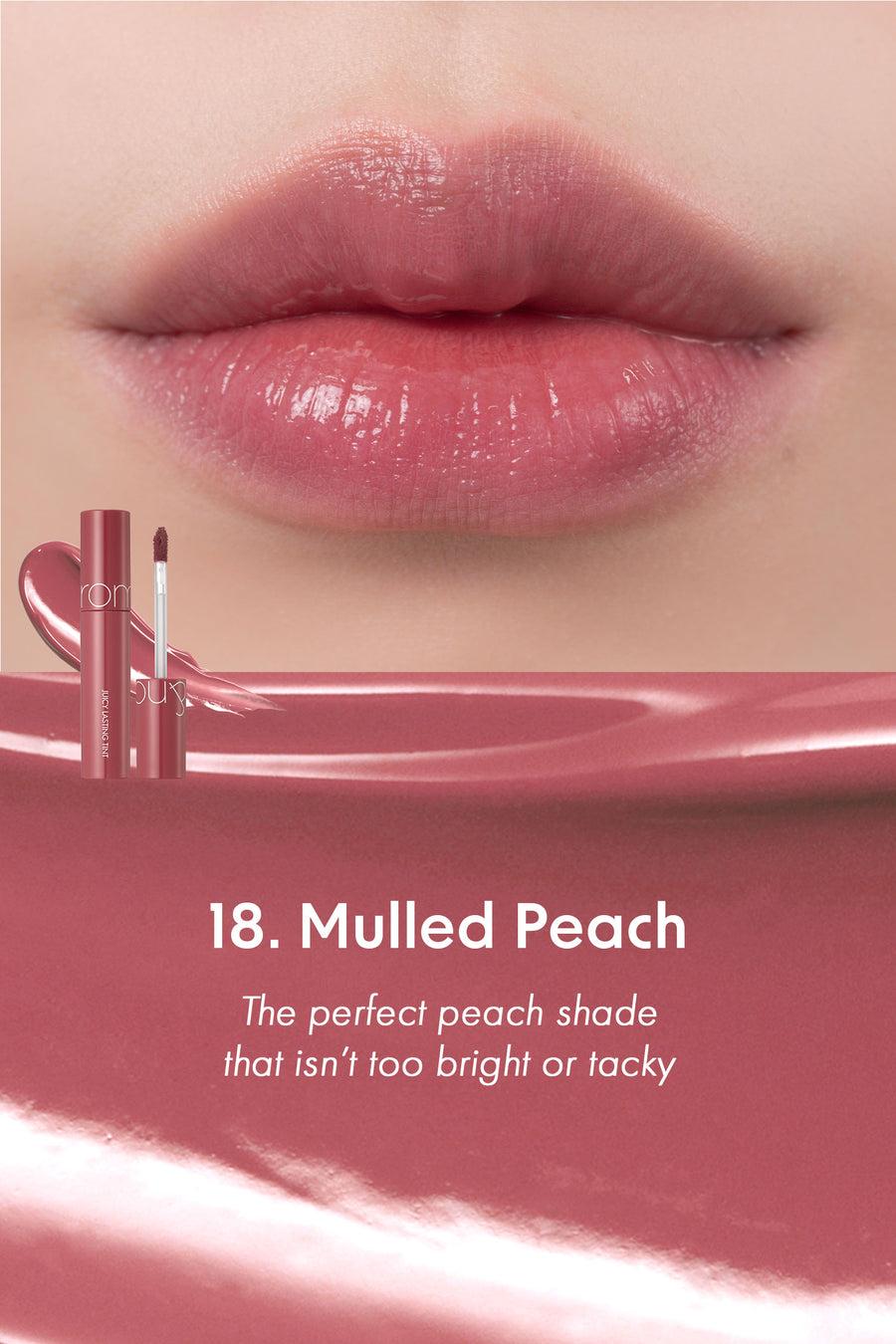 Romand Juicy Lasting Tint, a 5.5g lip tint with a clear, syrupy finish in a shade inspired by ripe autumn fruits.