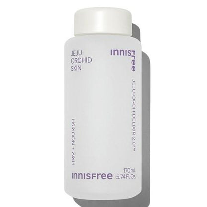 Innisfree Jeju Orchid Skin, 200ml anti-aging toner for hydrating and nourishing skin.