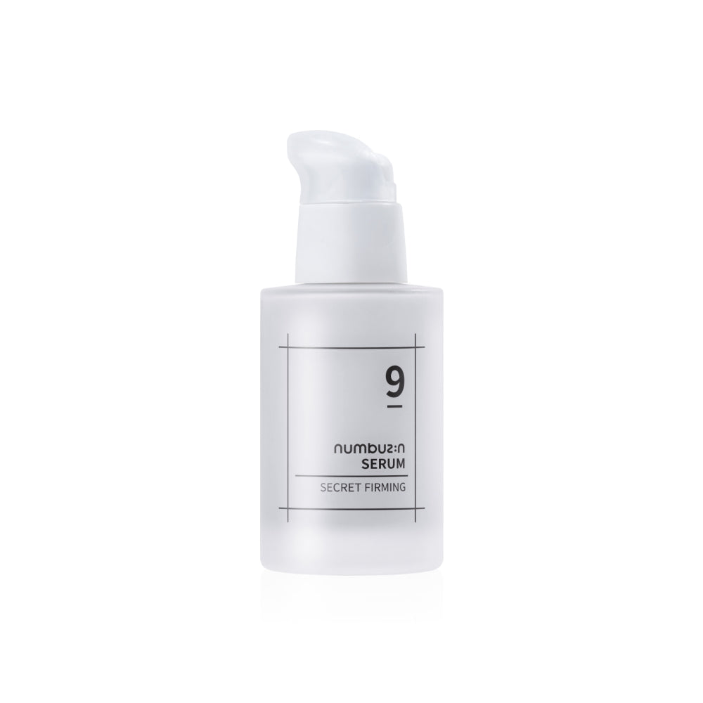 50ml pump bottle of Numbuzin's anti-wrinkle serum with peptides to target signs of aging and sagging.