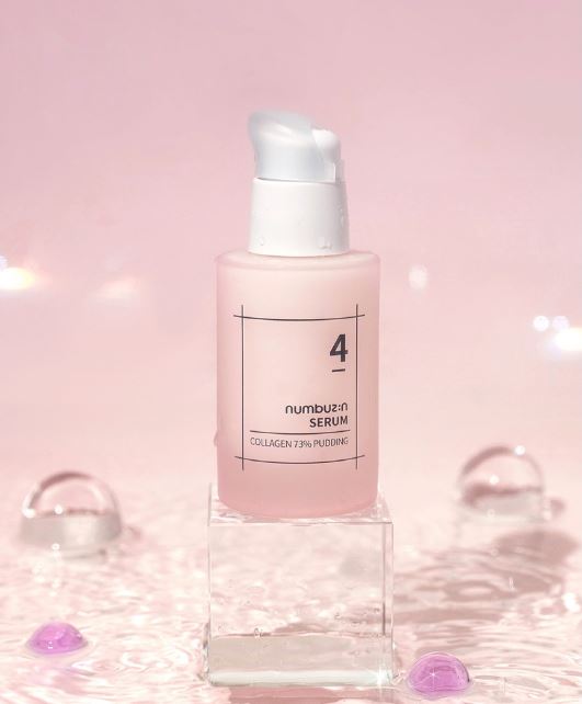 50ml of Numbuzin No. 4 Collagen 73% Pudding Serum, a thick, anti-aging facial serum with a collagen-rich formula.