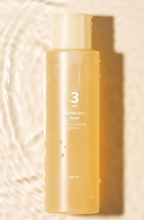 200ml bottle of Numbuzin No. 3 Super Glowing Essence Toner, a Korean skincare product for improving skin texture and tone.