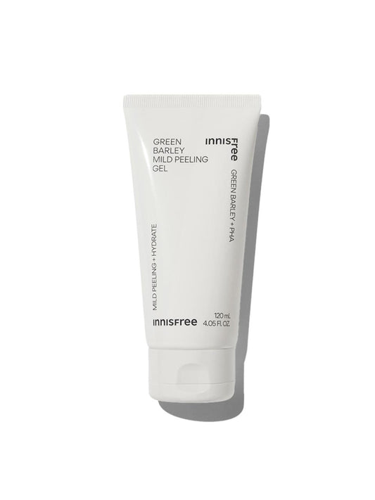 Green Barley Gommage Peeling Mask by Innisfree, a Korean skincare product for exfoliation in a 120ml tube.