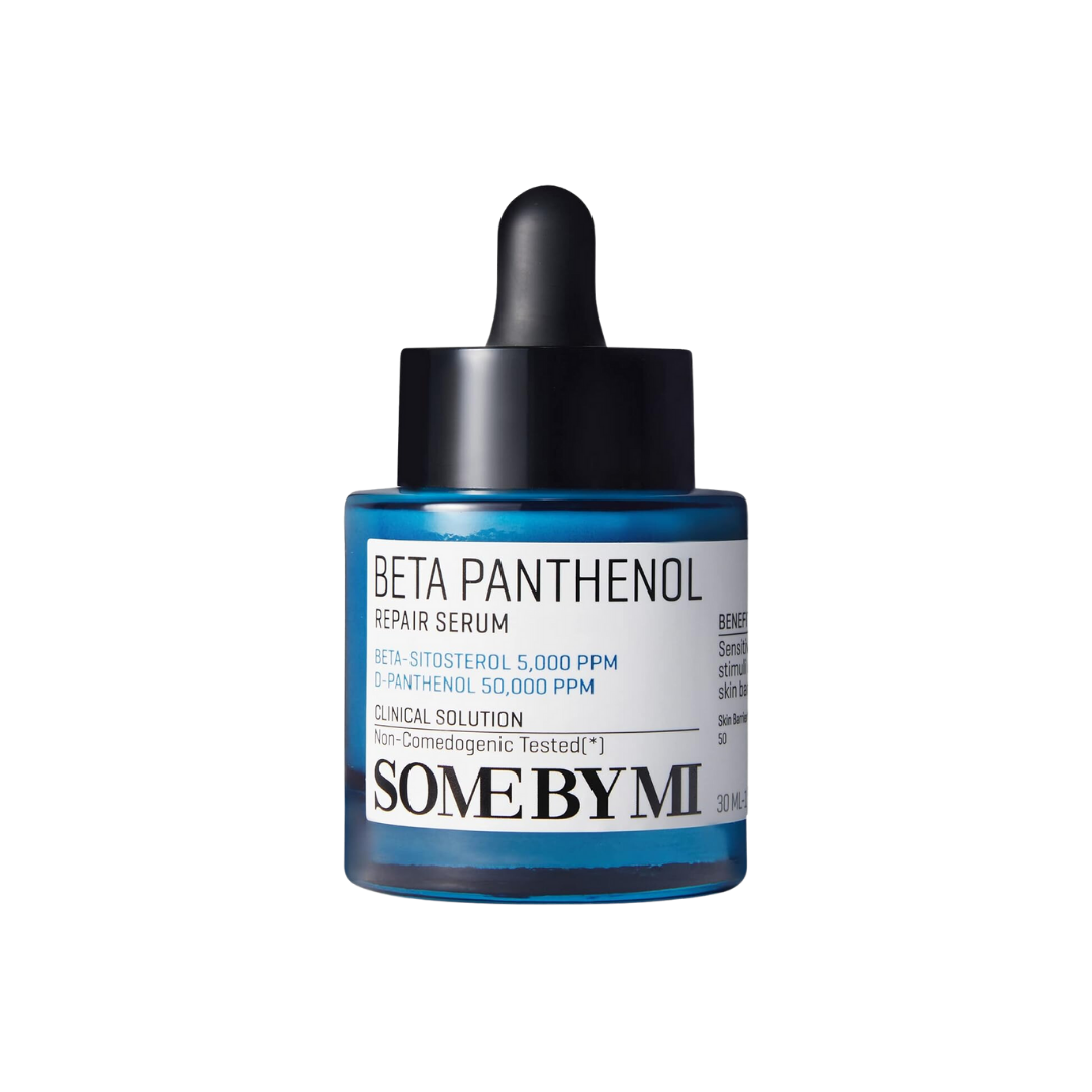 Some By Mi Beta-Panthenol Repair Serum, 30ml bottle for hydrating and repairing skin.