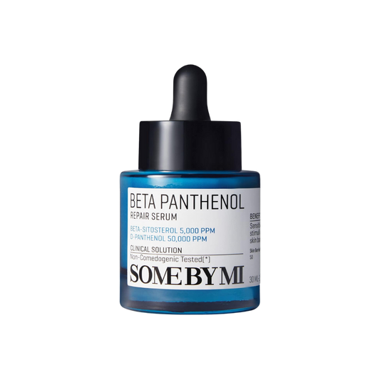 Some By Mi Beta-Panthenol Repair Serum, 30ml bottle for hydrating and repairing skin.