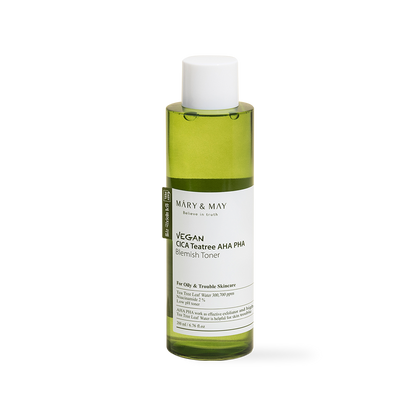 [MARY&MAY] Vegan CICA Tea Tree AHA PHA Blemish Toner - 200ml