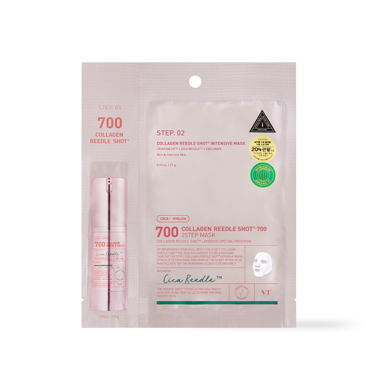 [VT Cosmetics] COLLAGEN Reedles Shot 700hL 2 STEP MASK