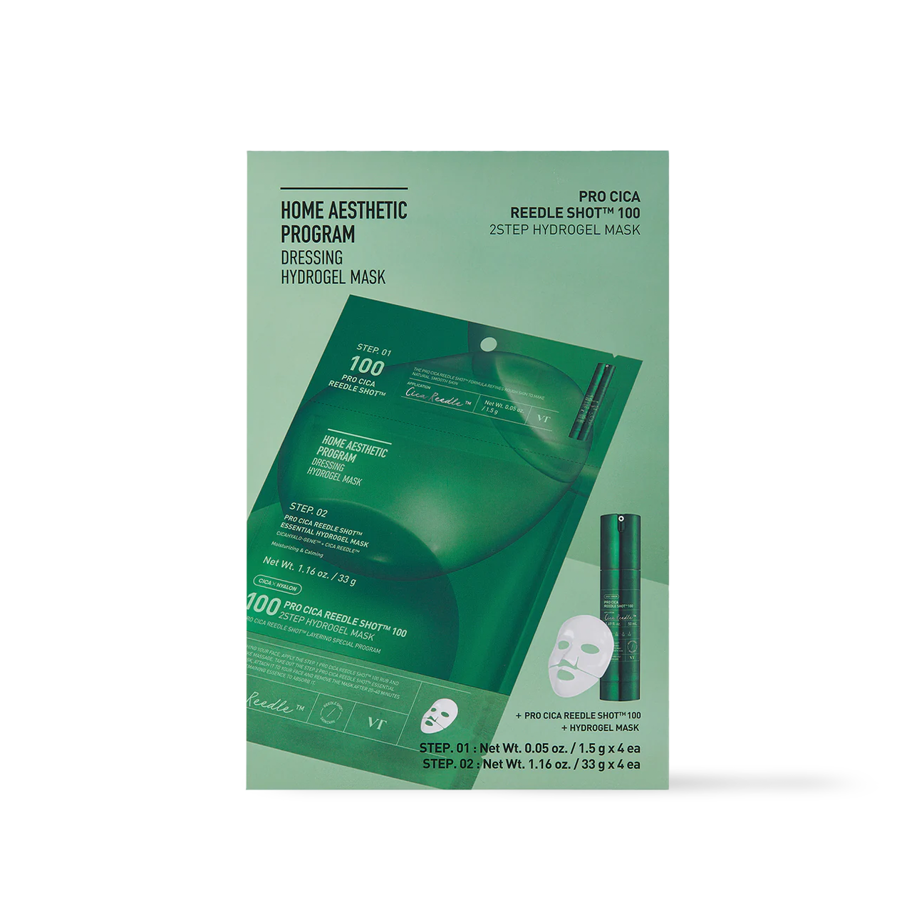 [VT Cosmetics] PRO CICA Reedle Shot 100 2STEP Hydrogel Mask