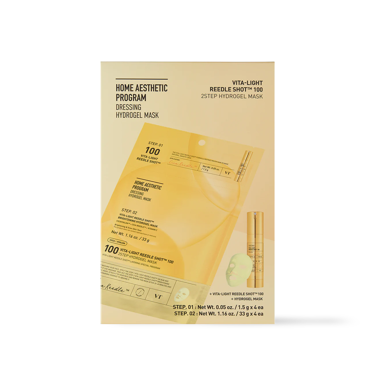 [VT Cosmetics] VITA-LIGHT Reedle Shot 100 2STEP Hydrogel Mask