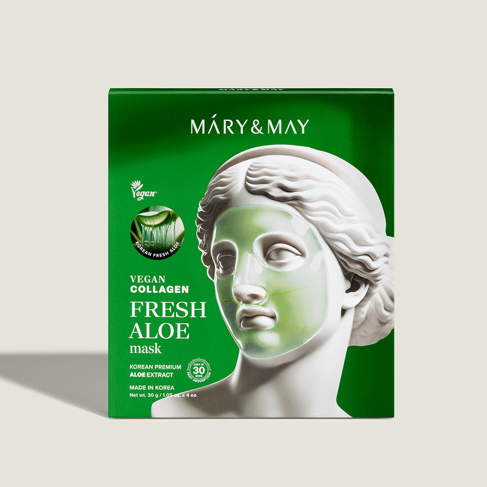 [Mary&May] Vegan Collagen Fresh Aloe Mask (30g x4)