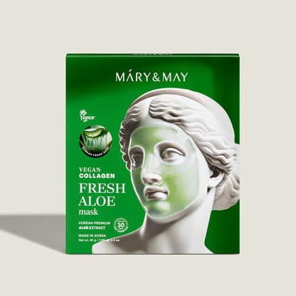 [Mary&May] Vegan Collagen Fresh Aloe Mask (30g x4)
