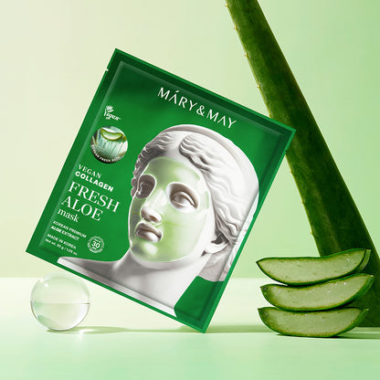 [Mary&May] Vegan Collagen Fresh Aloe Mask (30g x4)