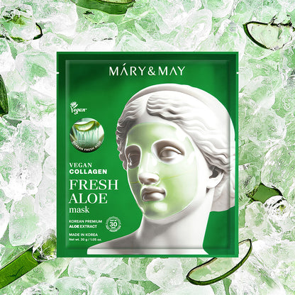 [Mary&May] Vegan Collagen Fresh Aloe Mask (30g x4)