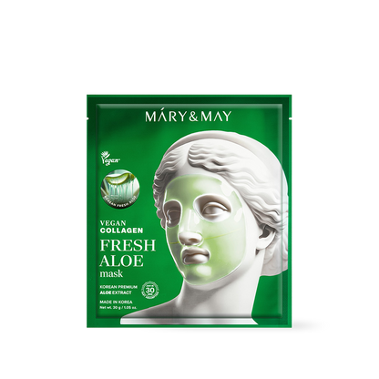 [Mary&May] Vegan Collagen Fresh Aloe Mask (30g x4)