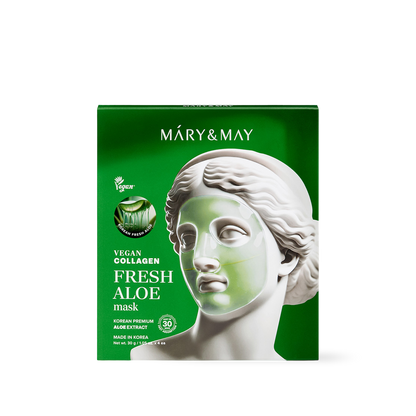 [Mary&May] Vegan Collagen Fresh Aloe Mask (30g x4)