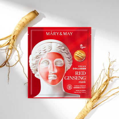 [Mary&May] Vegan Collagen Red Ginseng Mask (30g x4)