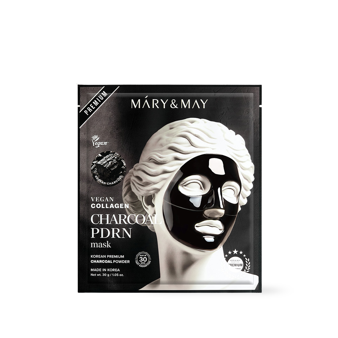 [Mary&May] Vegan Collagen Charcoal PDRN Mask (30g x4)