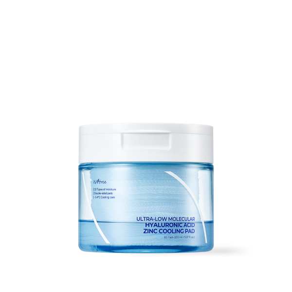 [Isntree] Ultra-Low Molecular Hyaluronic Acid Zinc Cooling Pad 150ml 60ea