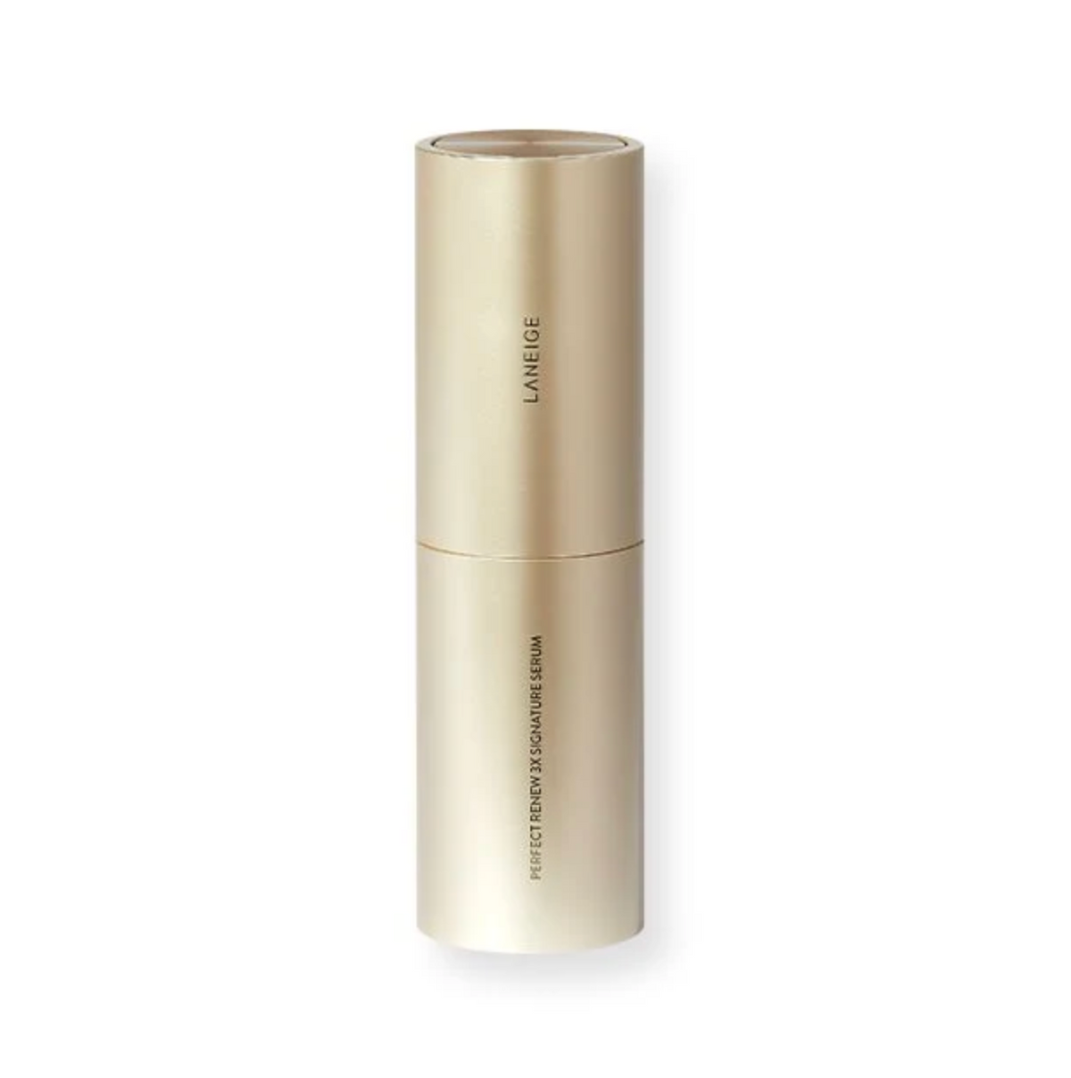 LANEIGE Serum in a sleek, metallic champagne-gold cylindrical bottle with a matching cap, shown on a clean white background.