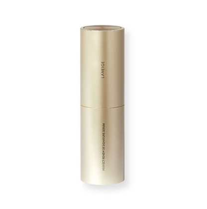 LANEIGE Serum in a sleek, metallic champagne-gold cylindrical bottle with a matching cap, shown on a clean white background.