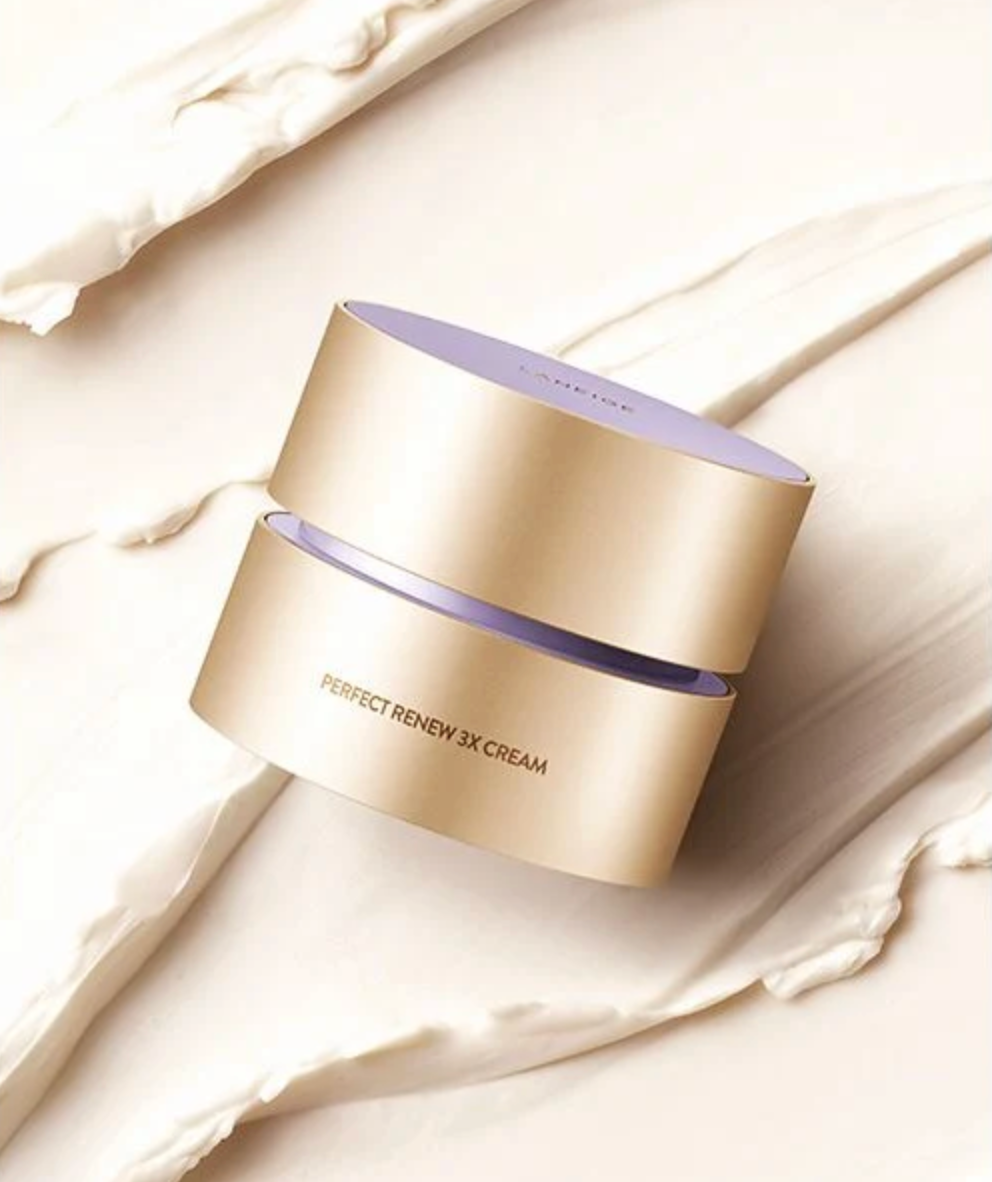 Laneige Perfect Renew 3X Cream 50ml on a cream background