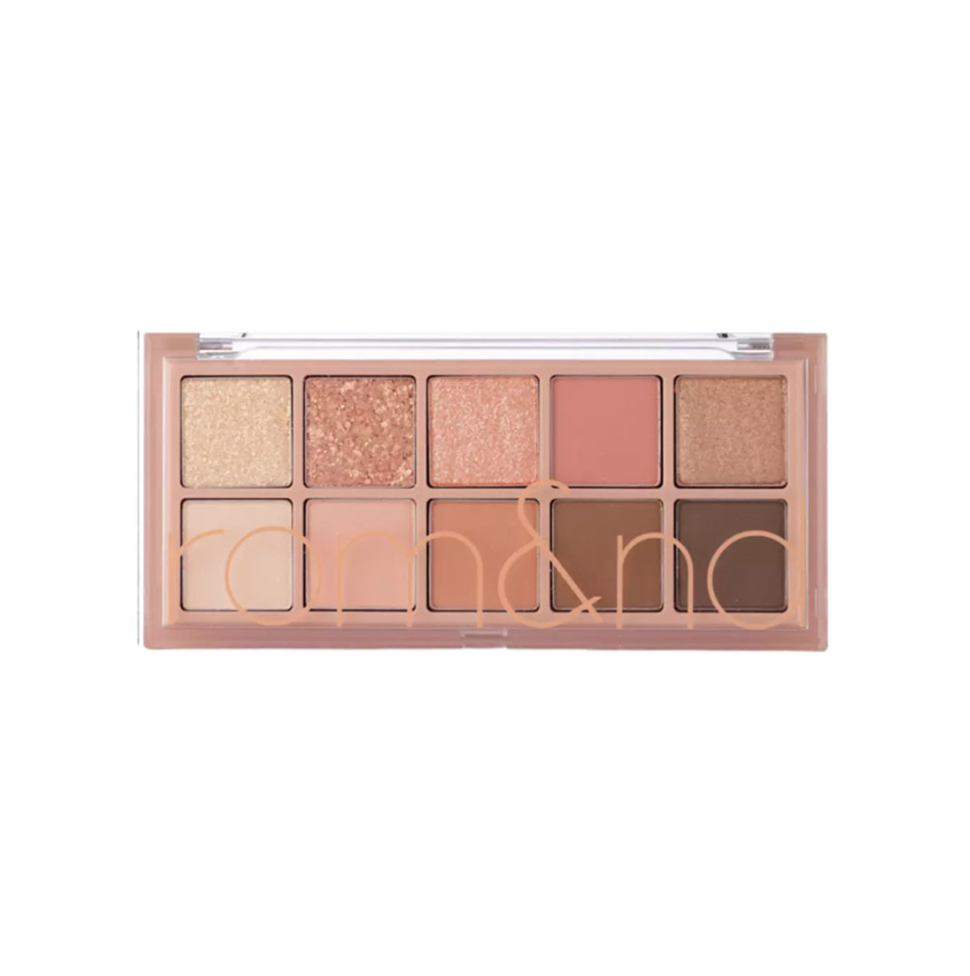 ROMAND Better Than Palette eyeshadow palette in #01 Pampas Garden, featuring ten warm-toned shades in matte and shimmer finishes for creating spring-like eye looks.