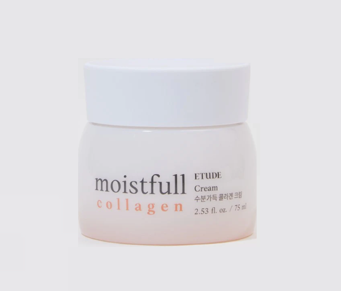 Etude House Moistfull Collagen Cream, 75ml jar for intense hydration and anti-aging.