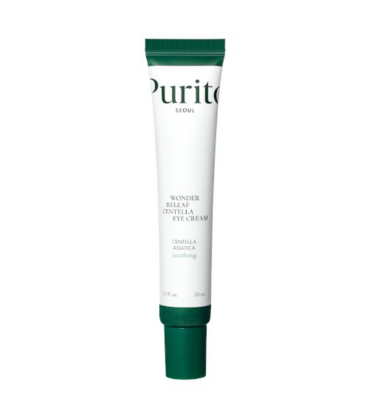 Purito Wonder Releaf Centella Eye Cream, 30ml, designed to hydrate and soothe the delicate under-eye area.