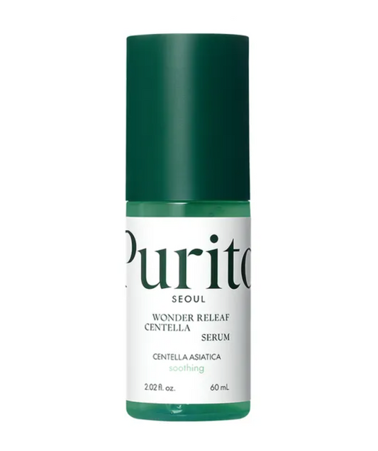 PURITO Wonder Releaf Centella Serum, 60ml, a lightweight and hydrating serum with 49% Centella Asiatica extract to soothe and calm irritated skin