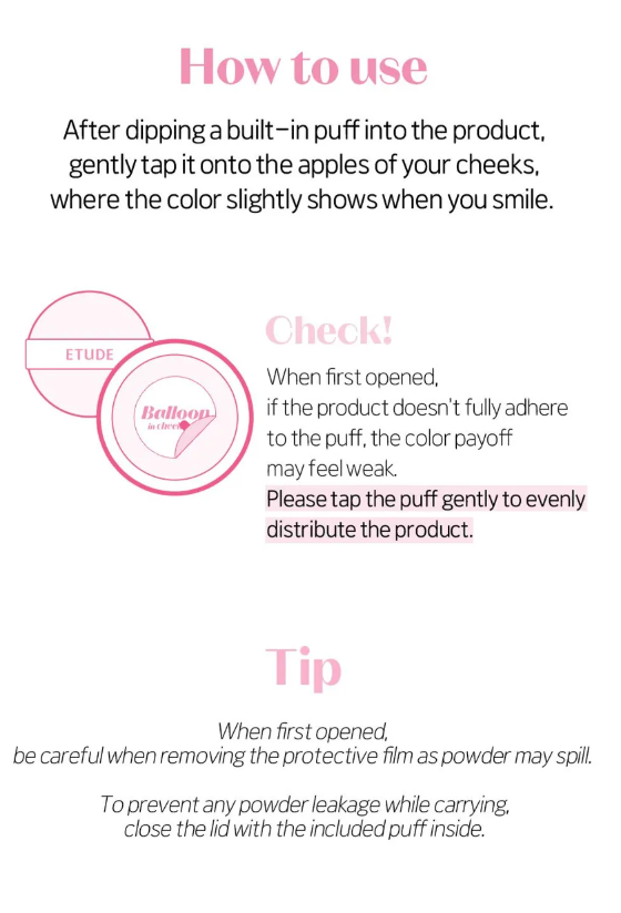 [Etudehouse] Balloon in Cheek 6g - Joy Coral
