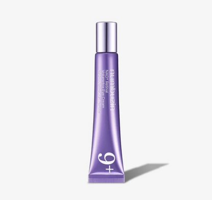 A lavender purple squeeze tube of +9 Parabelz Vitamin Eye Cream with a metallic silver cap, set against a clean off-white background with a soft shadow.