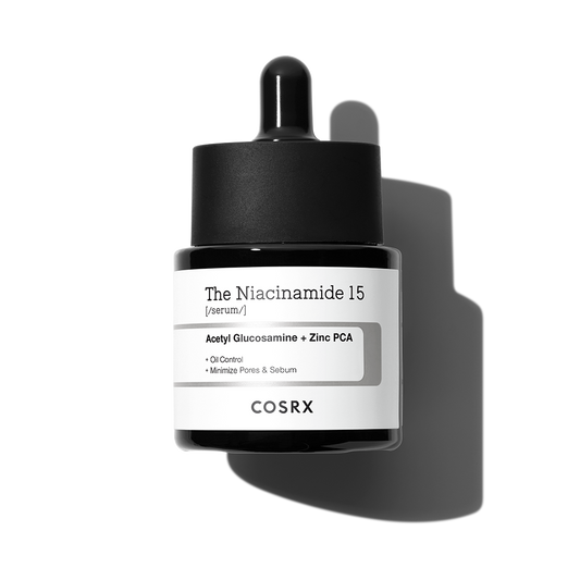 COSRX Niacinamide 15 Serum, 20ml bottle for visibly minimizing enlarged pores and improving skin texture.